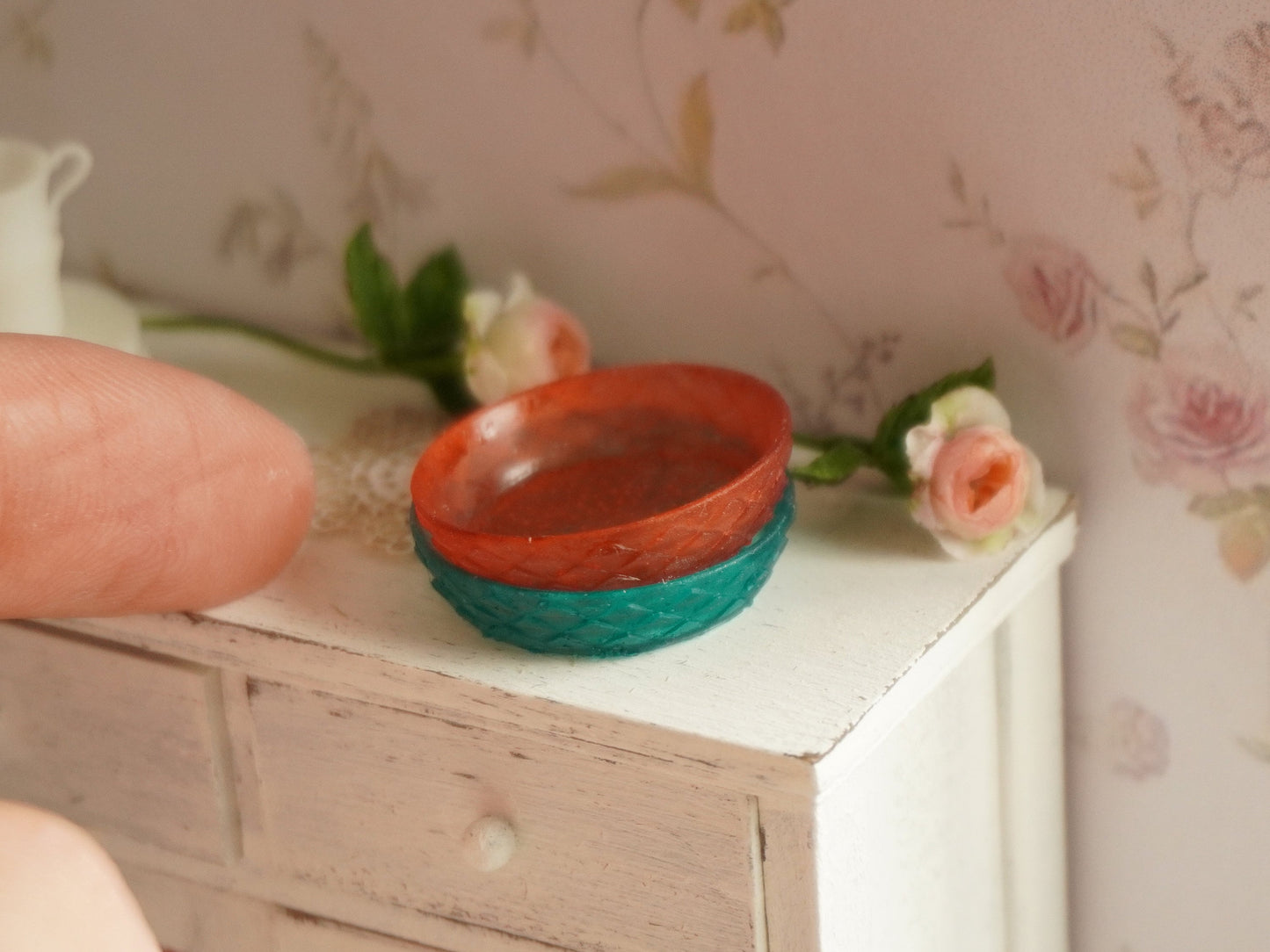 1:12 Scale Crystal-like Bowl | Dollhouse Miniature Kitchen Bowl | Miniature Kitchenware
