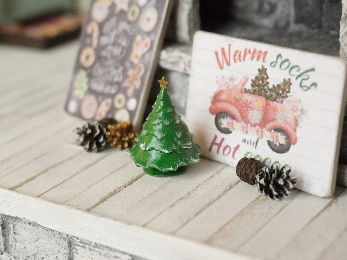 1:12 Scale Christmas Tree Decor Figurine | Dollhouse Miniature Christmas Decor