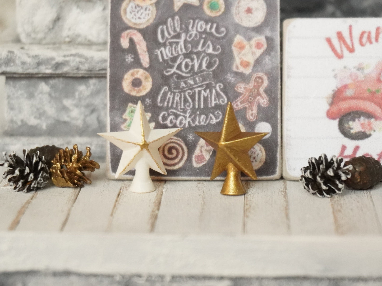 1:12 Scale Christmas Star Decor Figurine | Dollhouse Miniature Christmas Decor