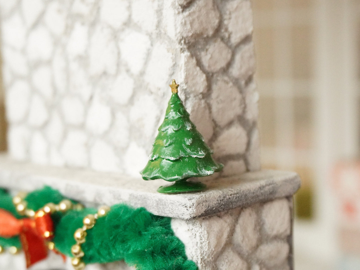 1:12 Scale Christmas Tree Decor Figurine | Dollhouse Miniature Christmas Decor