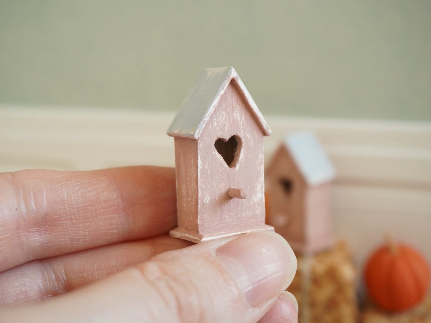 1:12 Scale Birdhouse | Dollhouse Miniature Garden Accessories | Dollhouse Decor