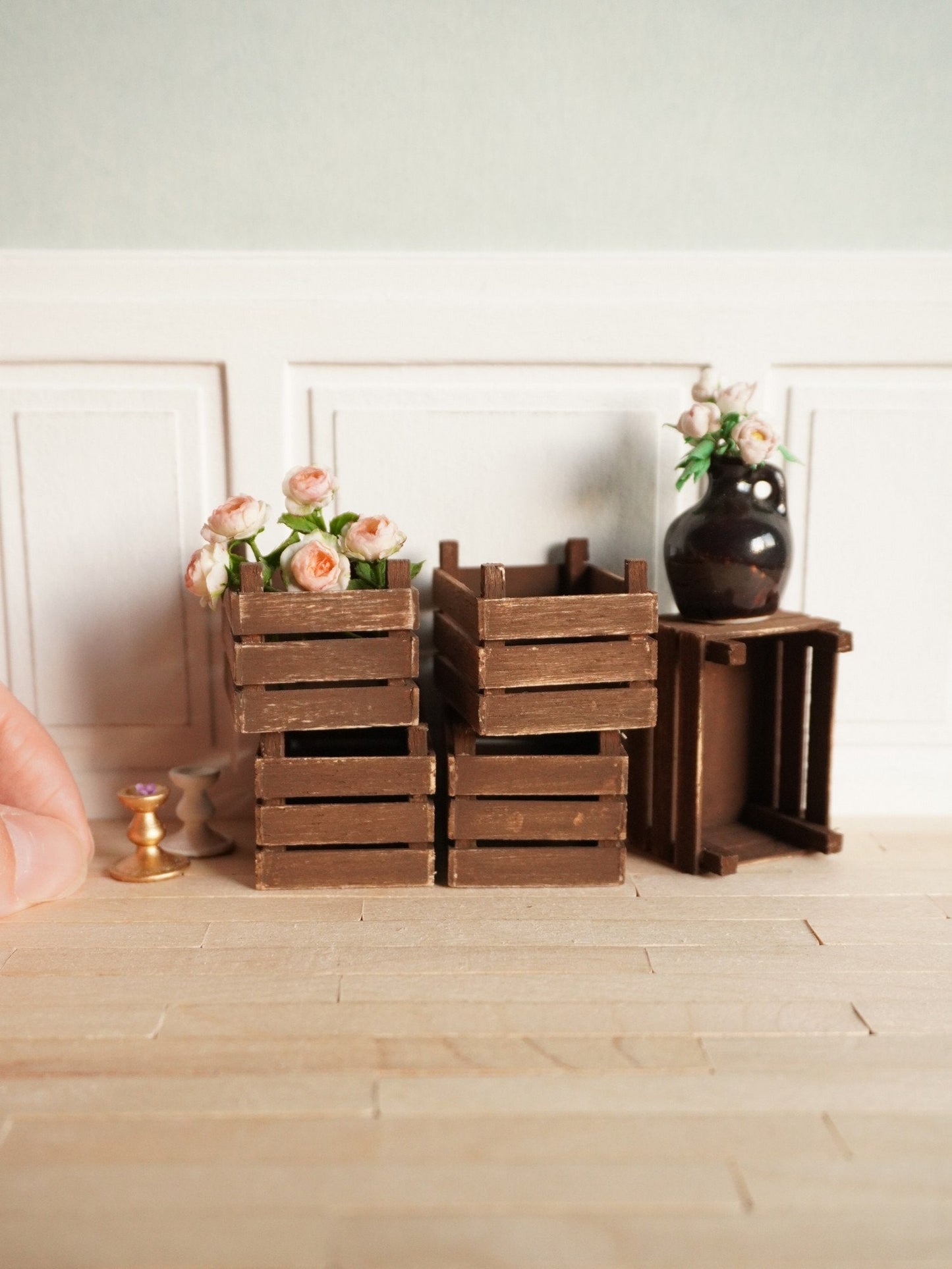 Miniature Wooden Crate | 1:12 Scale Dollhouse Accessories