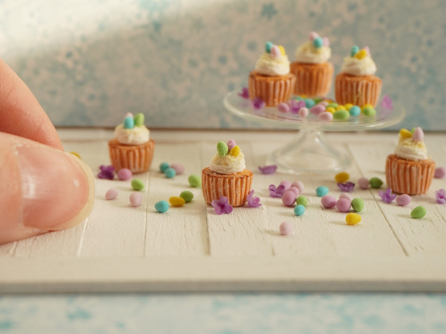 1:12 Scale Easter Cupcakes | Dollhouse Miniature Food