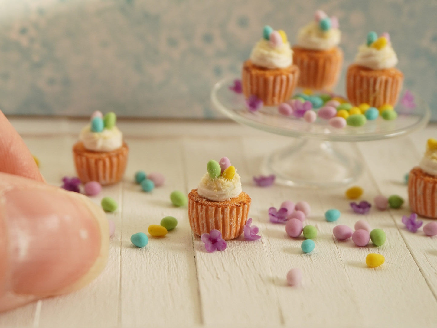 1:12 Scale Easter Cupcakes | Dollhouse Miniature Food