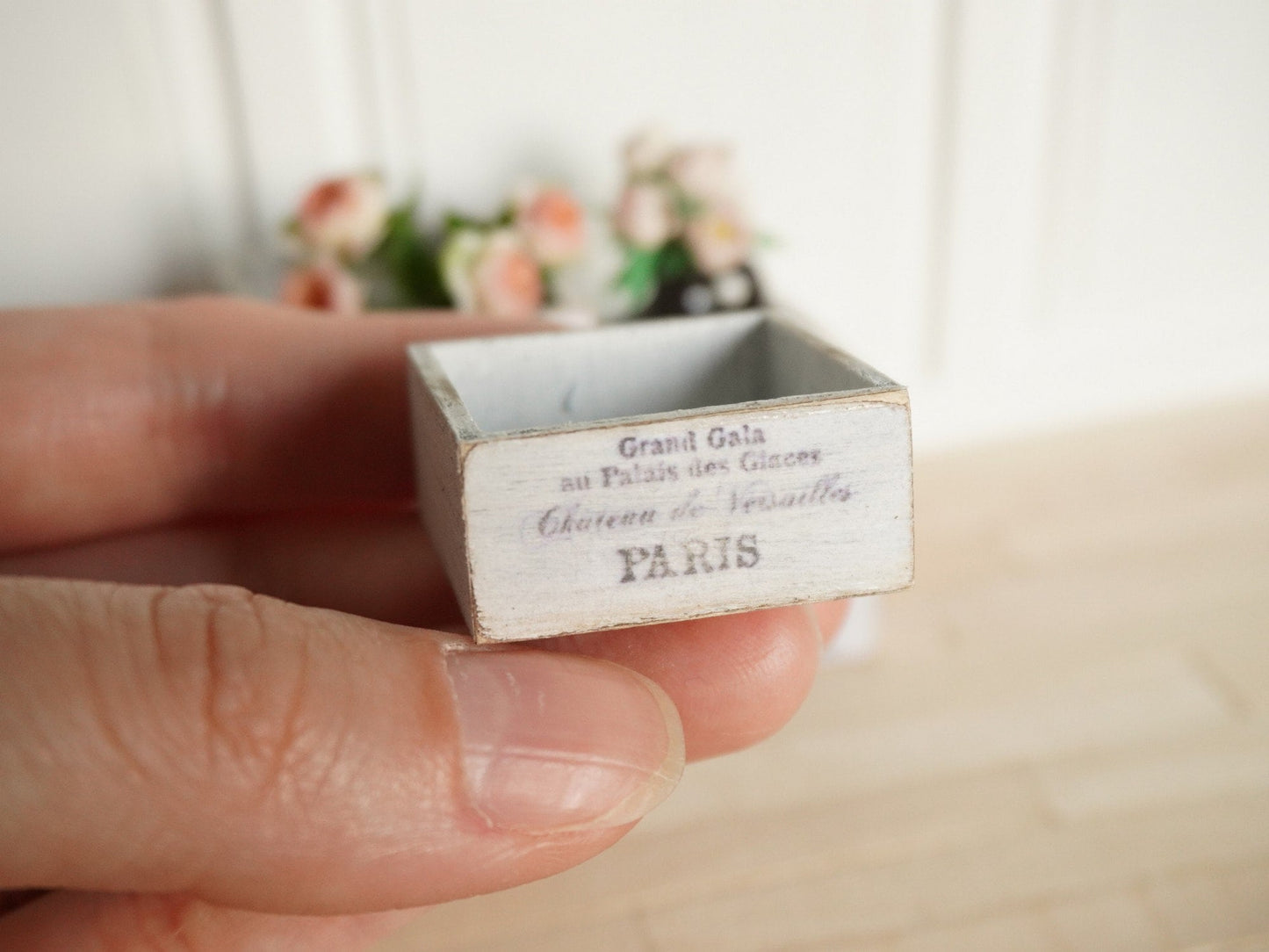 Miniature Shabby Chic Crate | 1:12 Scale Dollhouse Accessories