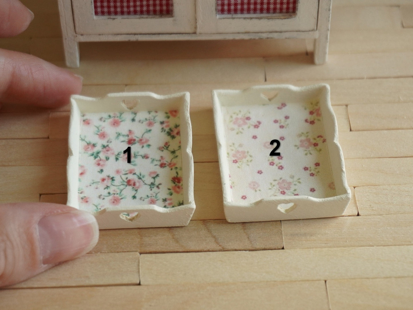 Miniature Floral Breakfast Tray | 1:12 Scale Dollhouse Decor