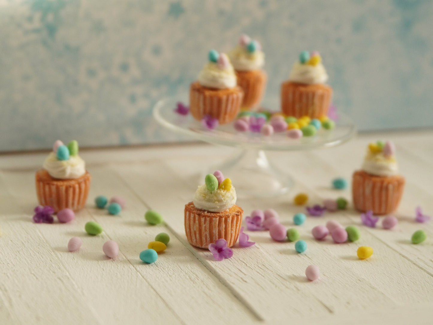 1:12 Scale Easter Cupcakes | Dollhouse Miniature Food