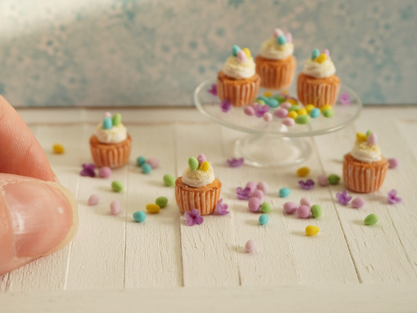 1:12 Scale Easter Cupcakes | Dollhouse Miniature Food