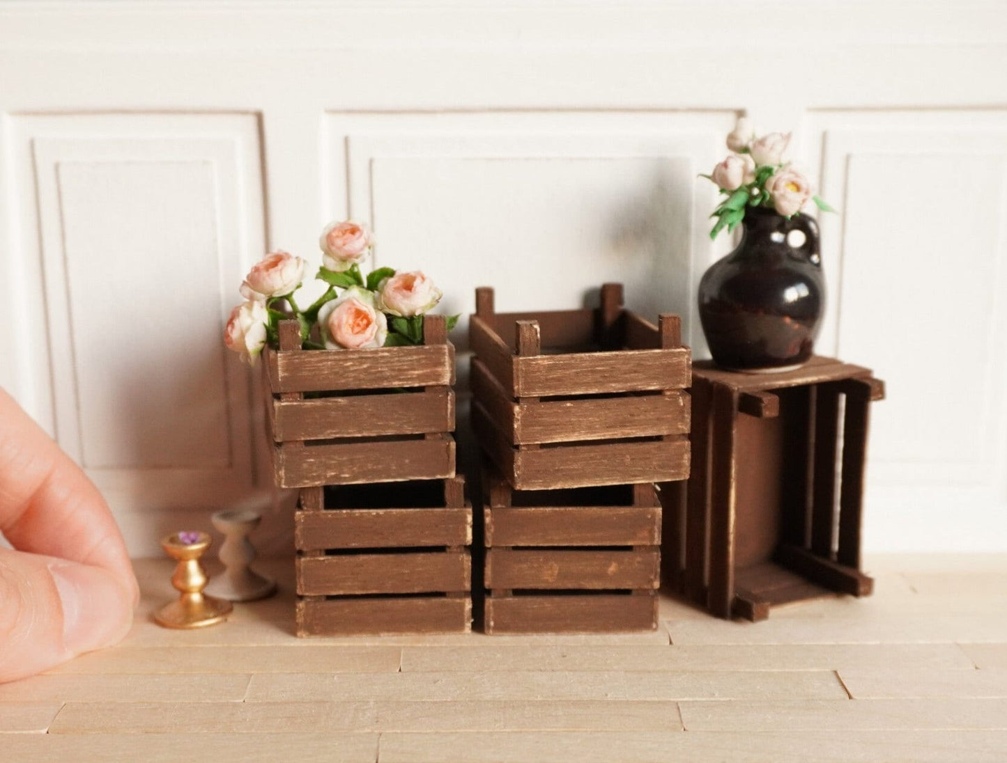 Miniature Wooden Crate | 1:12 Scale Dollhouse Accessories