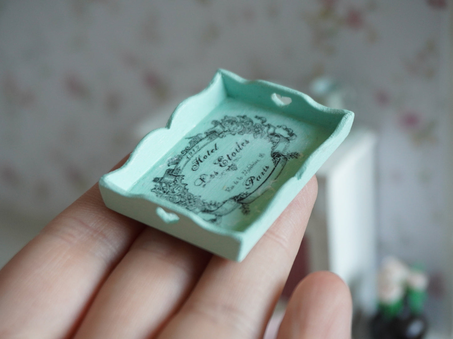 Miniature Breakfast Tray | 1:12 Scale Dollhouse French Decor