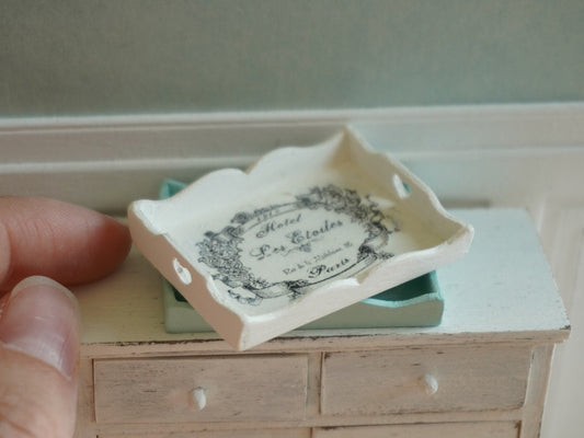 Miniature Breakfast Tray | 1:12 Scale Dollhouse French Decor