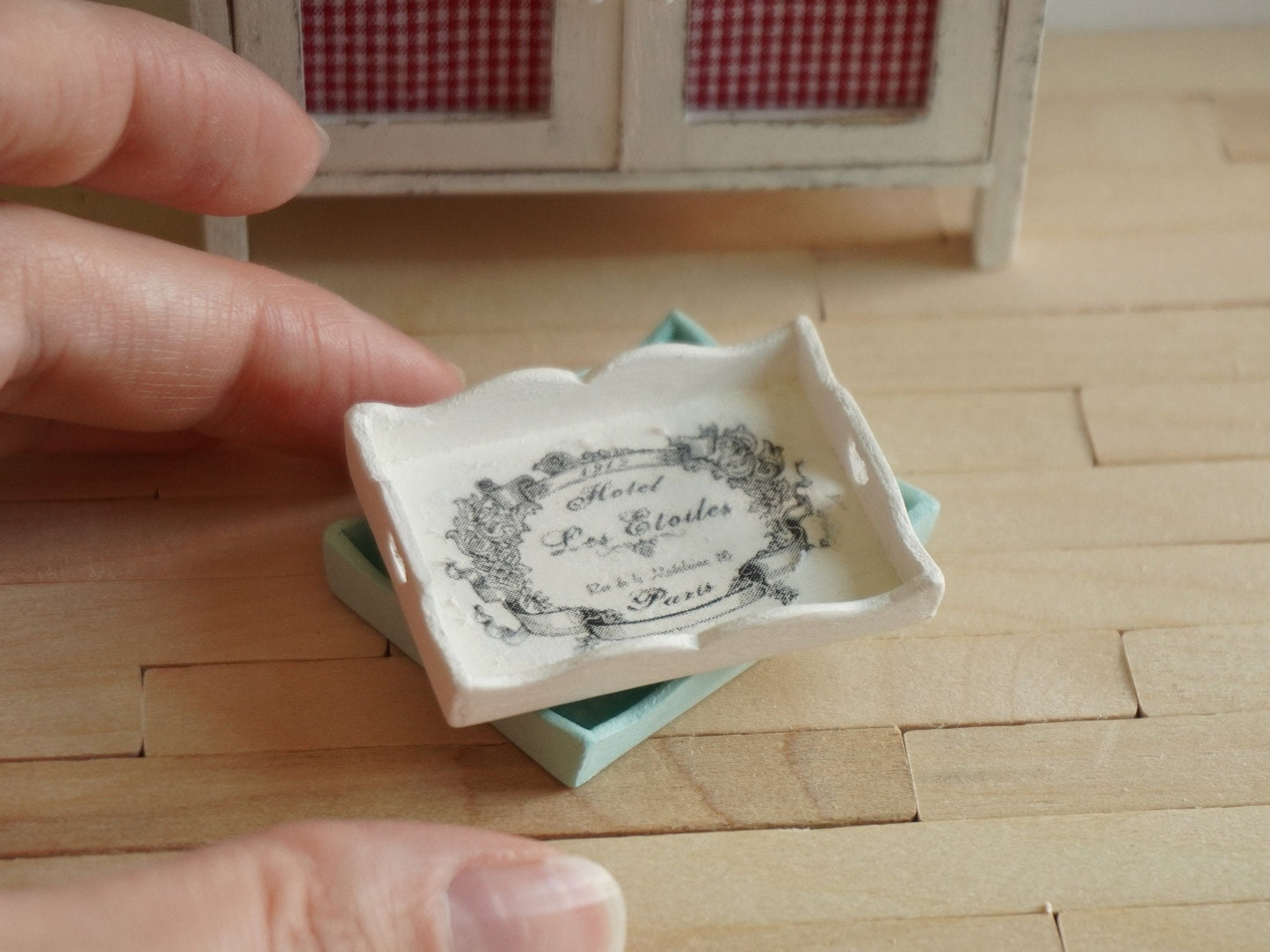 Miniature Breakfast Tray | 1:12 Scale Dollhouse French Decor