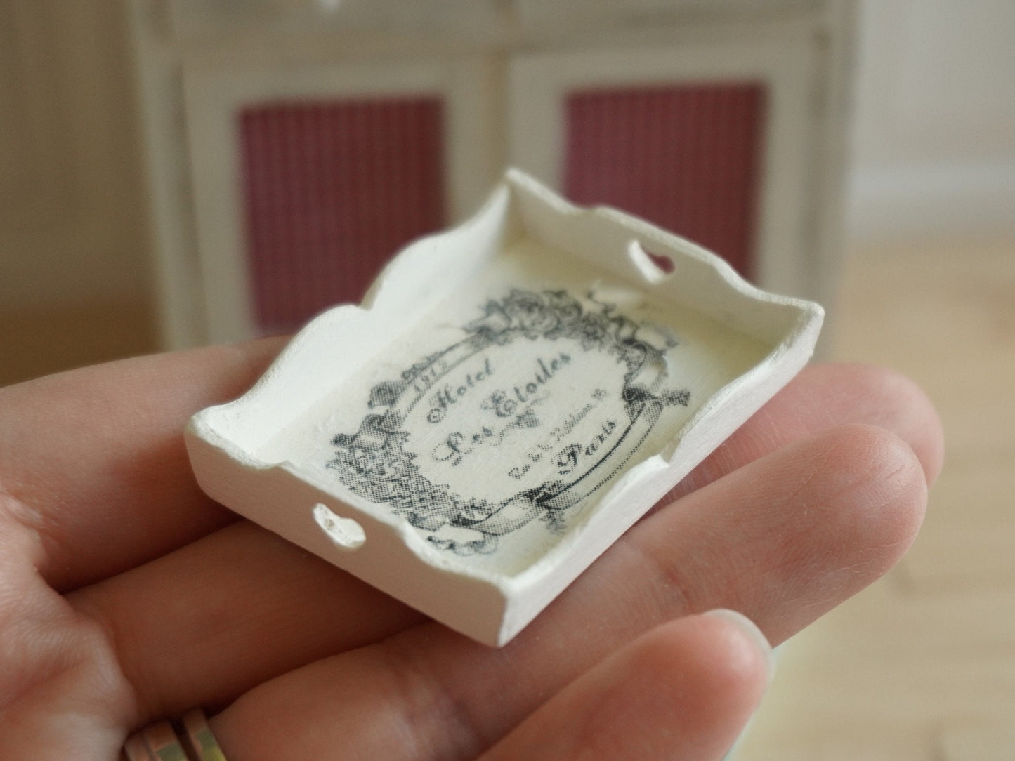 Miniature Breakfast Tray | 1:12 Scale Dollhouse French Decor