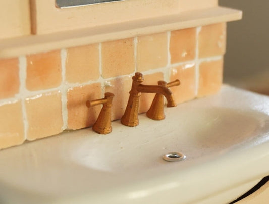 1:12 Scale Dollhouse Bathroom Faucet | Miniature Bathroom Tap