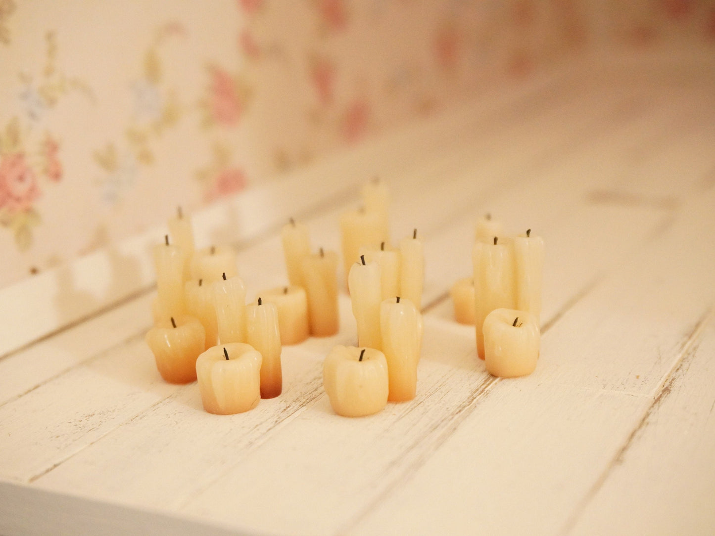 Miniature Dripping Candles | 1:12 Scale Dollhouse Halloween Decor | Fairy Tale Miniatures