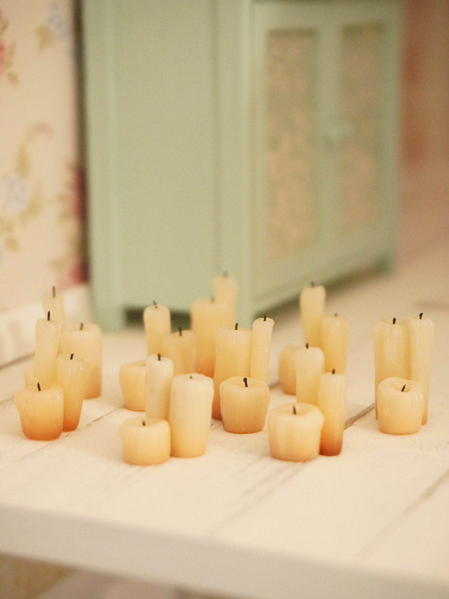 Miniature Dripping Candles | 1:12 Scale Dollhouse Halloween Decor | Fairy Tale Miniatures