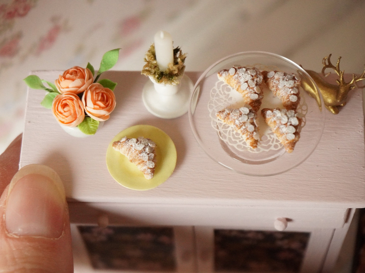 1:12 Scale Almond Croissant | Dollhouse Miniature Bakery Food | French Pastries