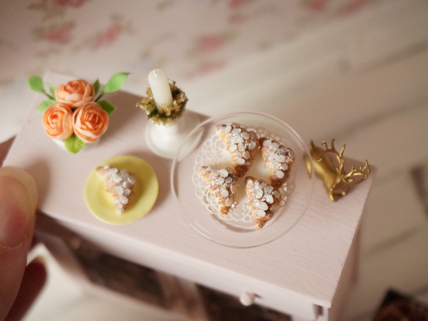 1:12 Scale Almond Croissant | Dollhouse Miniature Bakery Food | French Pastries