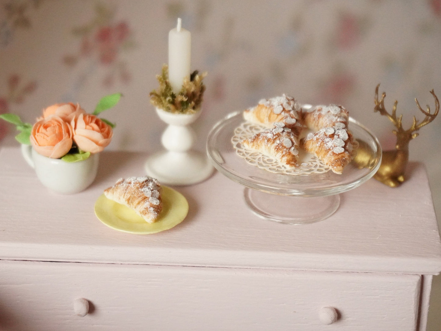 1:12 Scale Almond Croissant | Dollhouse Miniature Bakery Food | French Pastries