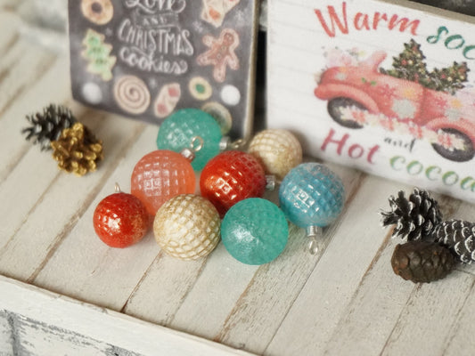 1:12 Scale Christmas Ball Ornaments | Dollhouse Miniature Christmas Decor