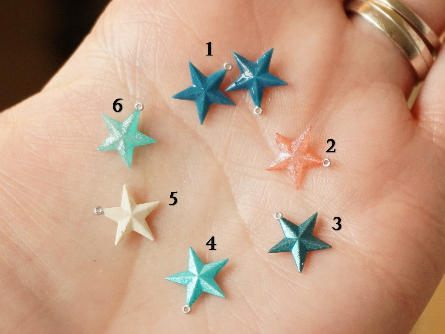 1:12 Scale Christmas Star Shaped Ornaments | Dollhouse Miniature Christmas Decor