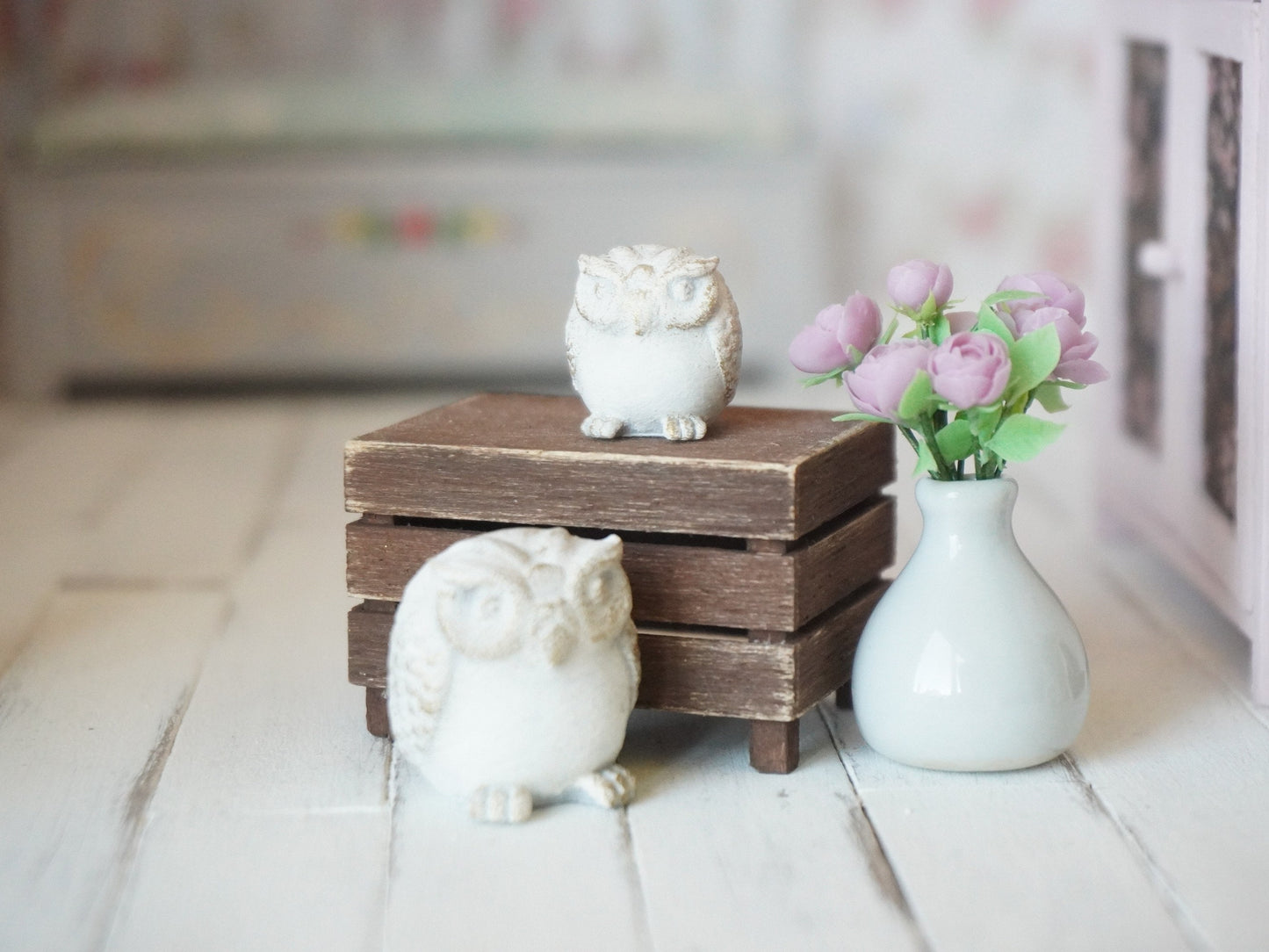 1:12 Scale Decor Owl Figurine | Dollhouse Miniatures 3D Printed