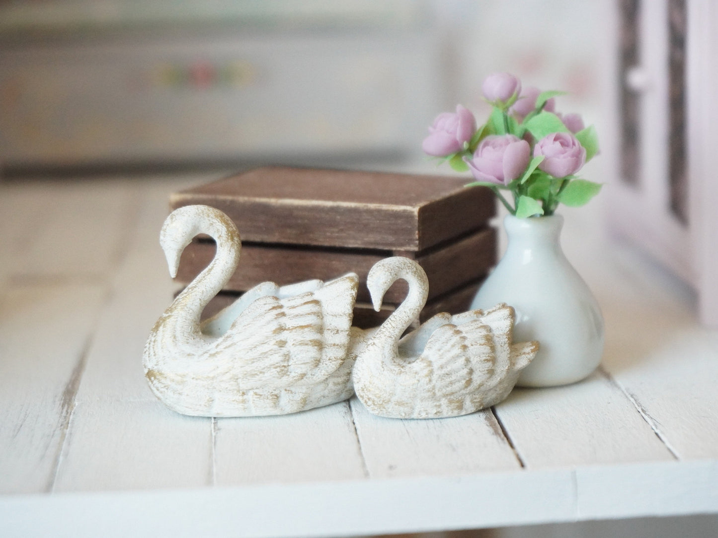 1:12 Scale Decor Swan Figurine | Dollhouse Miniatures 3D Printed