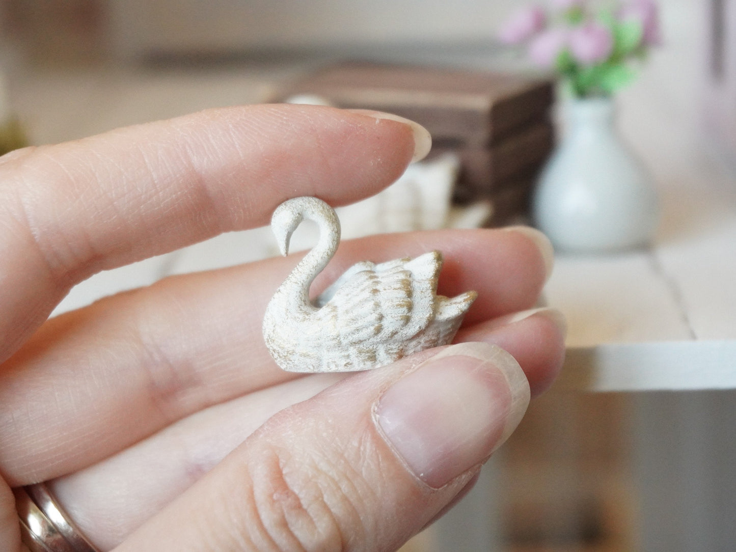 1:12 Scale Decor Swan Figurine | Dollhouse Miniatures 3D Printed