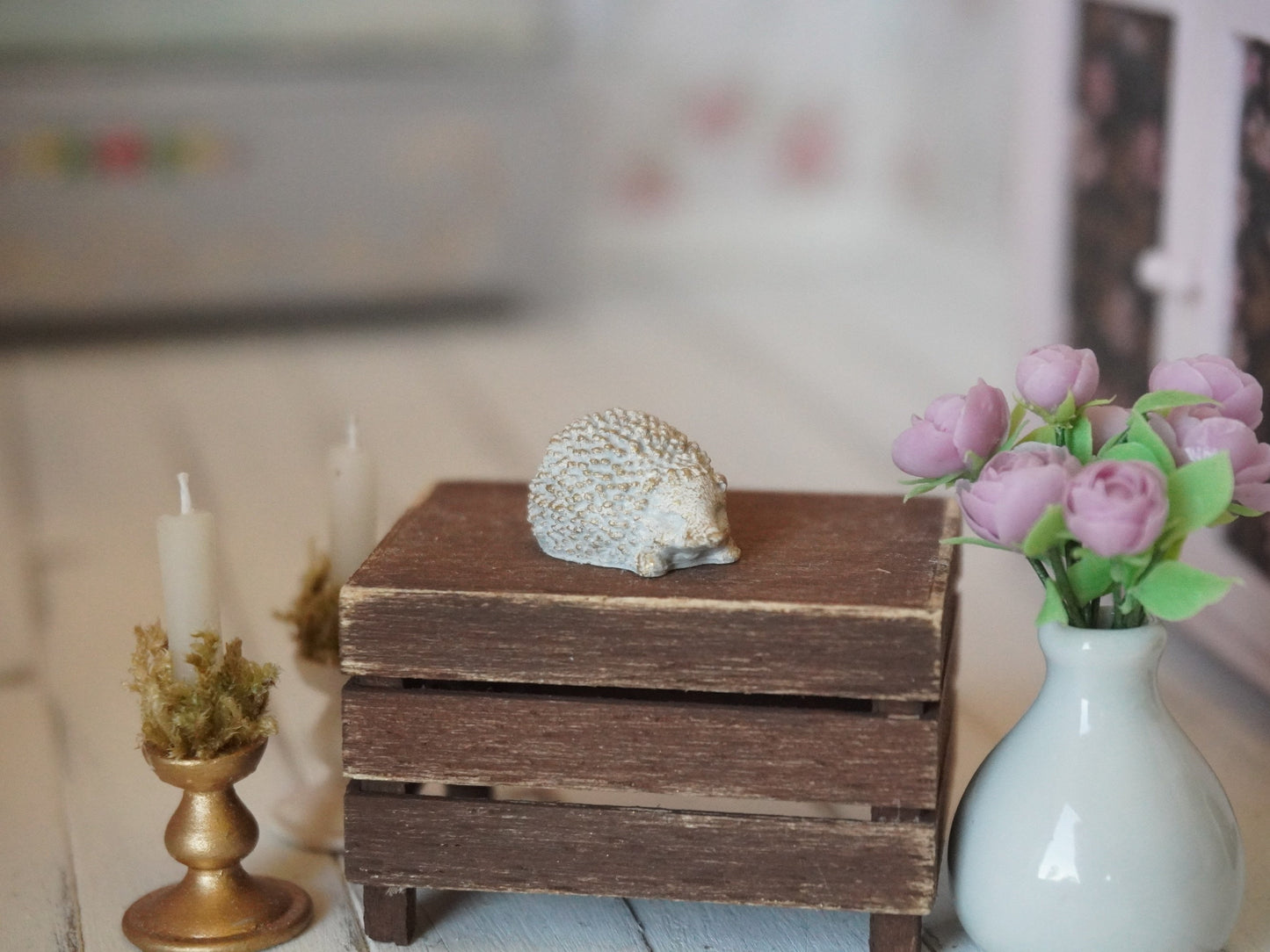 1:12 Scale Decor Hedgehog Figurine | Dollhouse Miniatures 3D Printed