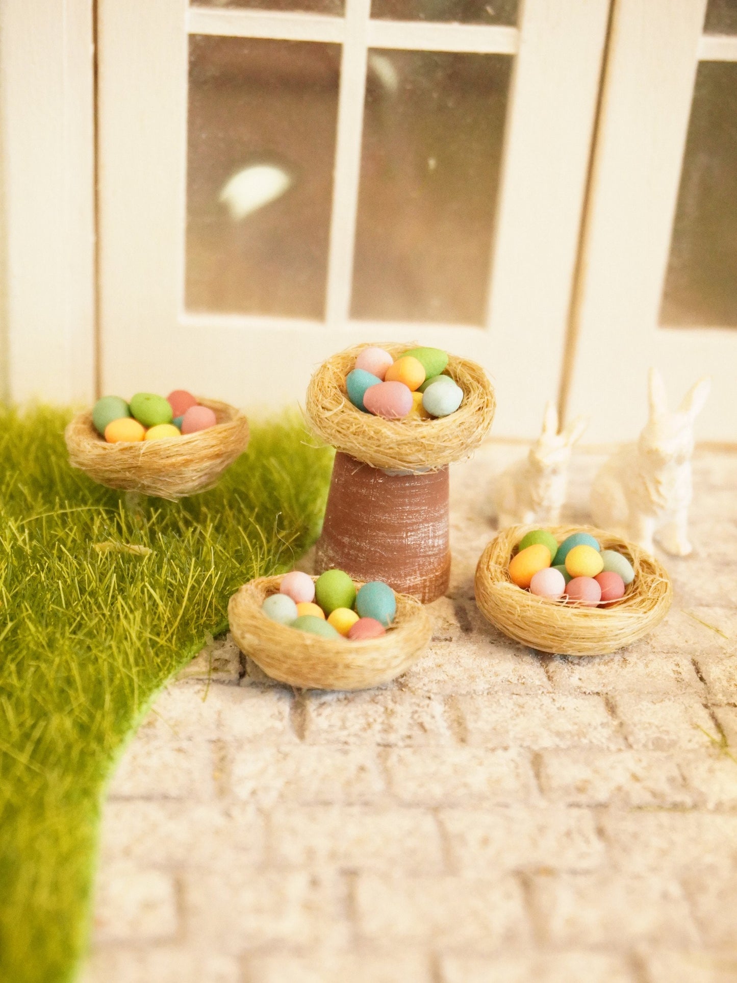 1:12 Scale Birdnest with Easter Eggs | Dollhouse Easter Decoration | Miniature Pastel Eggs